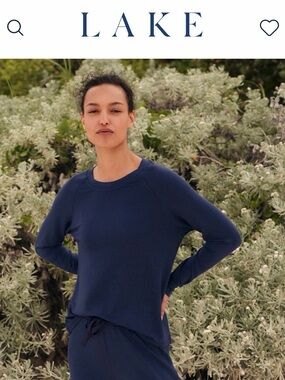 LAKE Navy Crewneck Sweatshirt for Women